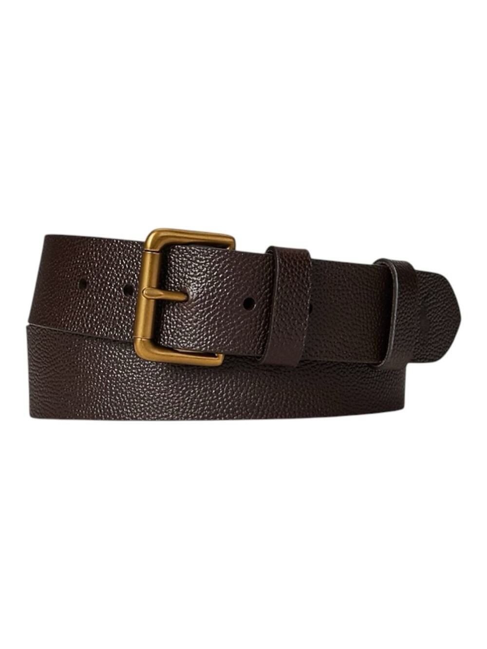Polo Ralph Lauren Pebbled Leather Roller-Buckle Belt Brown Size 32